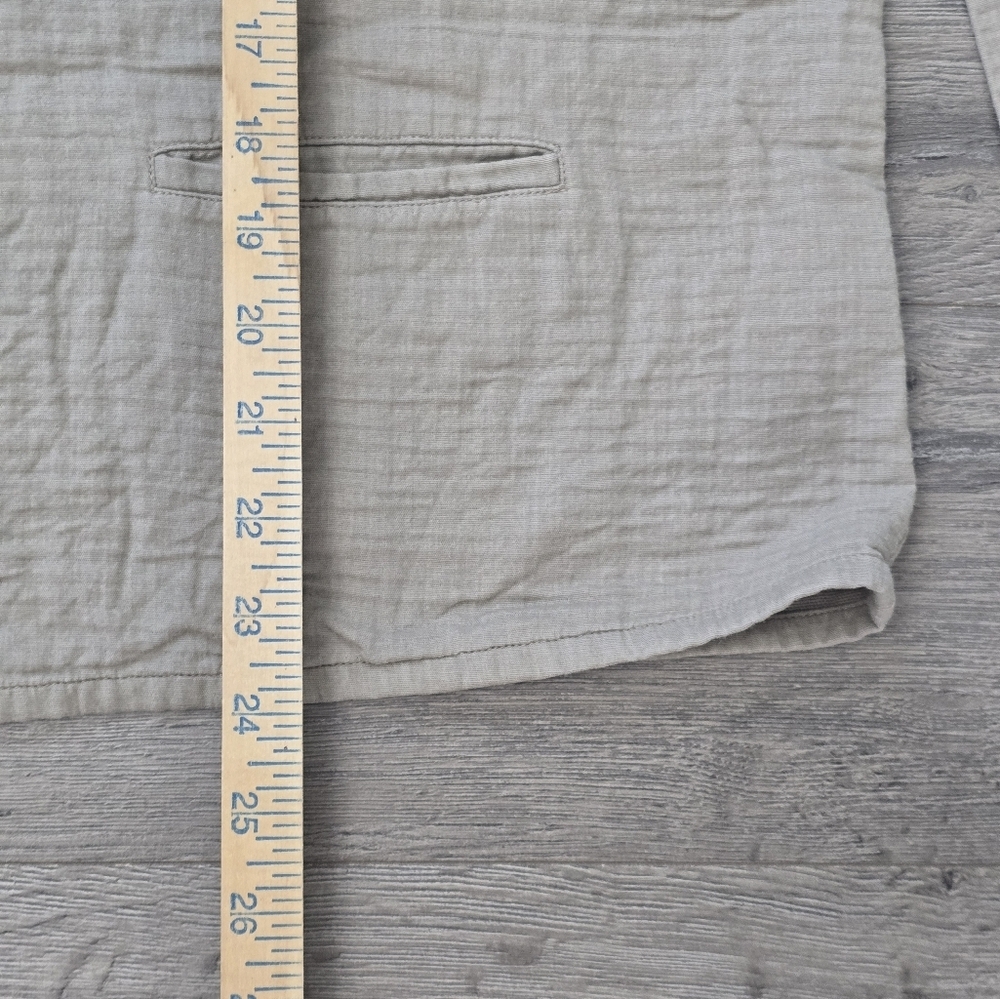Eileen Fisher Ribbed Jacket Zipper Front Pockets Stucco Cotton Double Weave Grey - Picture 8 of 8